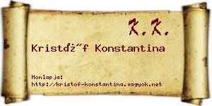 Kristóf Konstantina névjegykártya